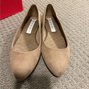 Kelly & Katie Beige Suede Flats